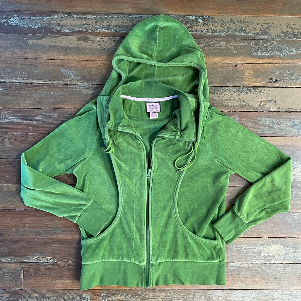 Vintage Y2K 90s Sarah Johnson Green Velour Zip
Up Hoodie - Sz L 🧡🎀